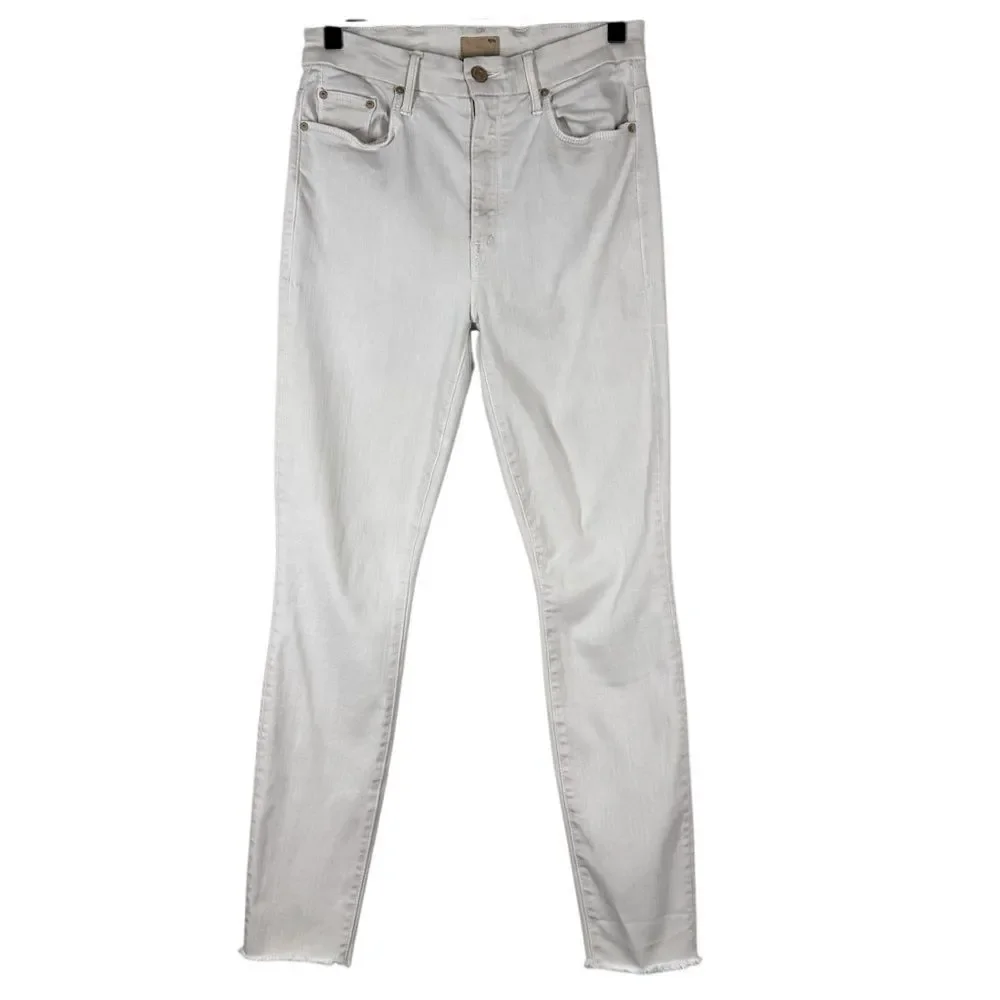 Mother High Waisted Looker Ankle Fray Pretty Just Strolled In The City Cream 27